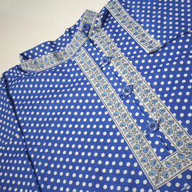 Косоворотка Иван-Горошко, хлопок, синий- фото 1