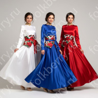 Платье Триколор-3, атлас, бело-сине-красное