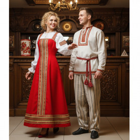 Рубаха мужская Иван да Марья, лен, белый- фото 1